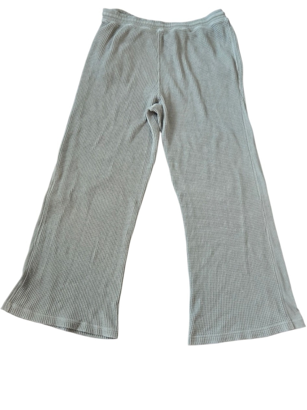 Aerie waffle knit wide leg lounge pants in size Large. Olive/sage green color wi - Picture 3 of 11